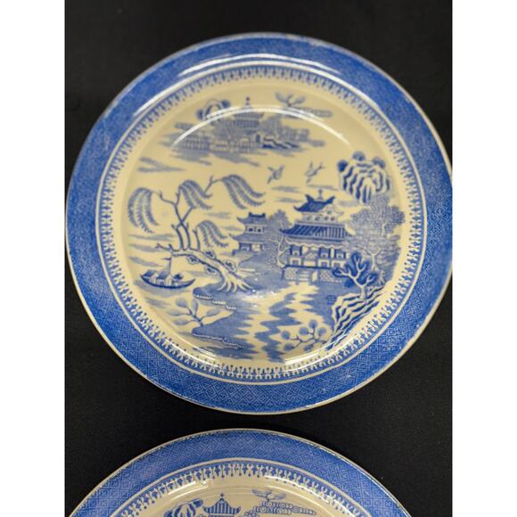 Set of 2 Vintage Japanese Blue and White Transferware Plates – 7.5" - Picture 3 of 12
